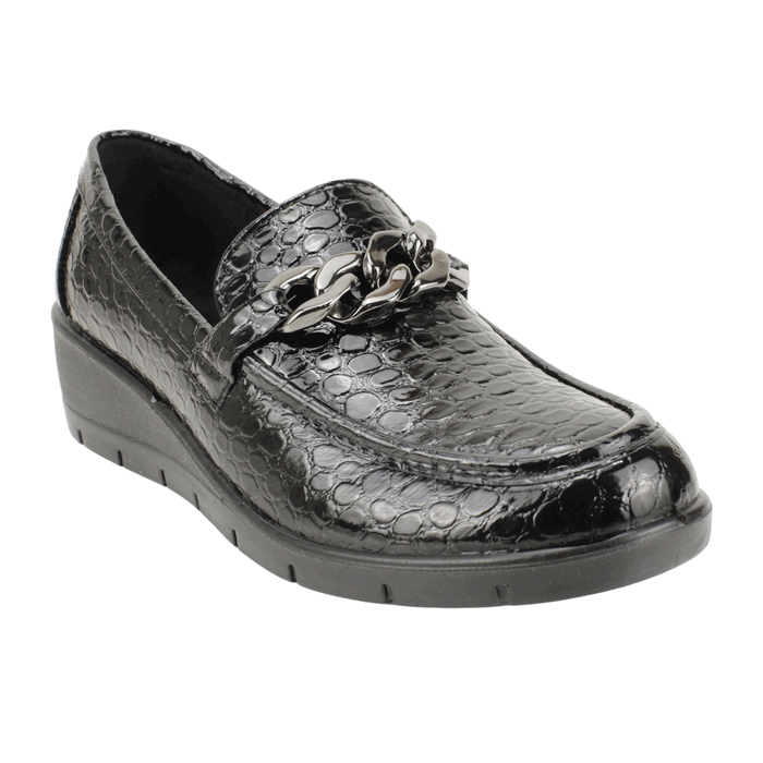 Mocasín Reptil Confort Negro - Imagen 2
