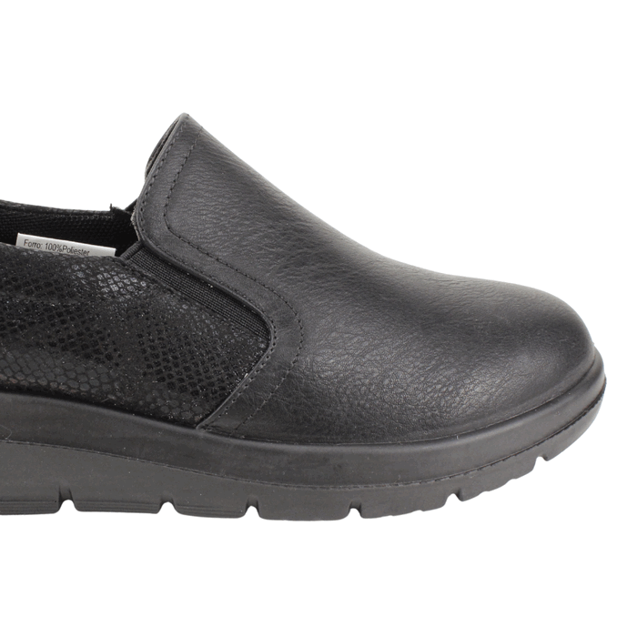 Zapato Confort Elasticado Negro - Confortable Mujer en NEW WALK SHOES