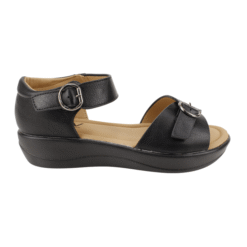 Sandalia Doble Broche Negra