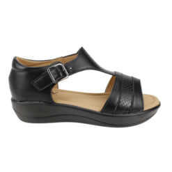 Sandalia Broche Reptil Negra