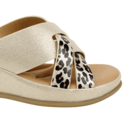 Sandalia Tiras Cruzadas Dorada - Outlet en NEW WALK SHOES