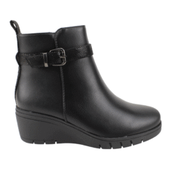 Botín Correa Reptil Negro