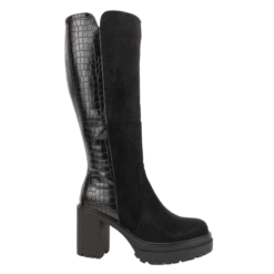 Bota Plataforma Reptil Negra