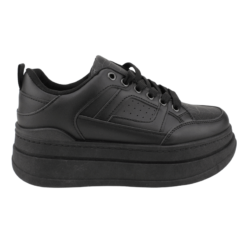 Zapatilla Plataforma Alta Negra